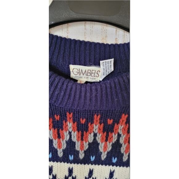 Vintage Rare‎ Gimbels Grandpa Sweater Chunky Ski Sweater Crewneck Sweater - Picture 14 of 14